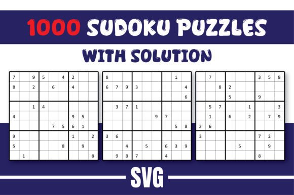 1000 Sudoku Puzzles with Solutions: Graphics for Kdp Interiors