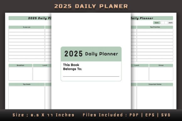 2025 Daily Planner for KDP: Graphics & Kdp Interiors