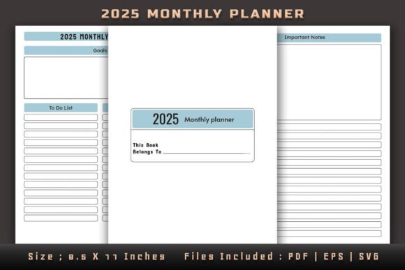 2025 Monthly Planner for KDP: Graphics & Kdp Interiors