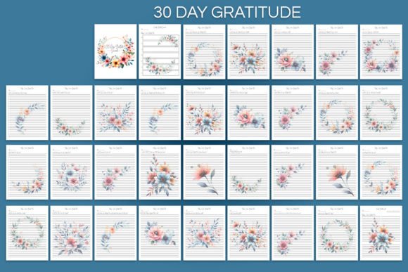 30 Day Gratitude Journal Graphics for Kdp Interiors