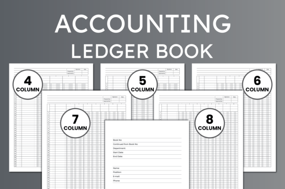Accounting Ledger Book 4-8 Column Book