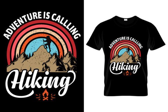 Adventure is Calling Hiking Graphics for T-Shirt Designs