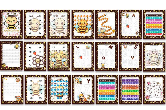 Alphabet Activities Worksheets: Graphics for Kdp Interiors