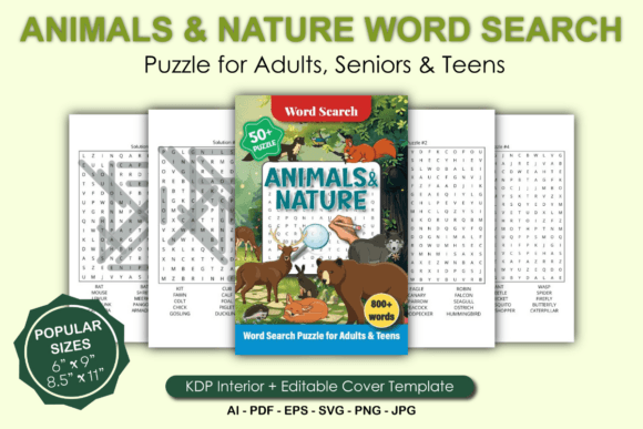 Animals Nature Word Search Puzzle Book