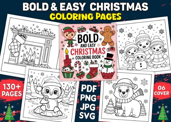 Bold and Easy Christmas Coloring Pages