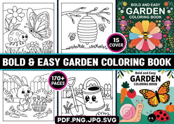 Bold and Easy Garden Coloring Pages