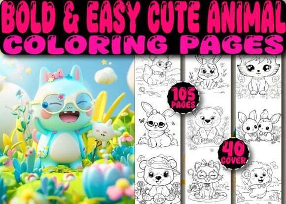 Bold Easy Cute Animal Coloring Pages Graphics