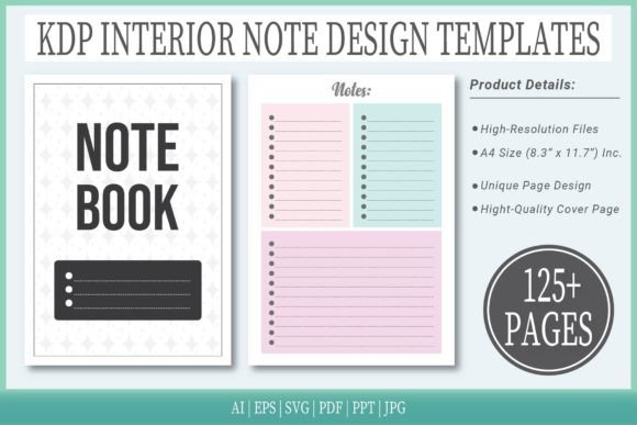 Colorful Notepad Templates: Graphics for KDP Interiors