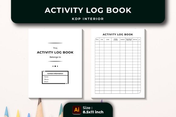 Daily Activity Log Book KDP Interior Graphics