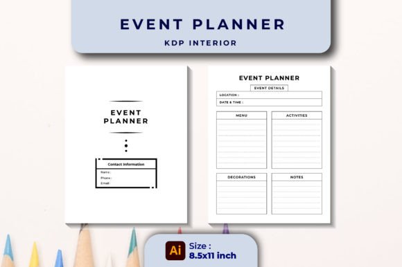 Editable Event Planner KDP Interior: Graphics for Kdp Interiors