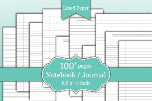 Lined Paper Bundle: Graphics for Kdp Interiors