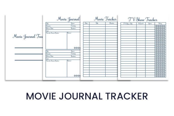 Movie Journal Tracker: KDP Interiors Graphics