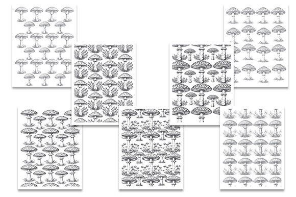 Mushroom Pattern Cover Pages: Graphics for KDP Interiors