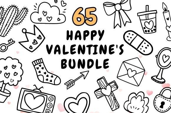 Valentine’s Lineart Bundle: Graphics for KDP Interiors