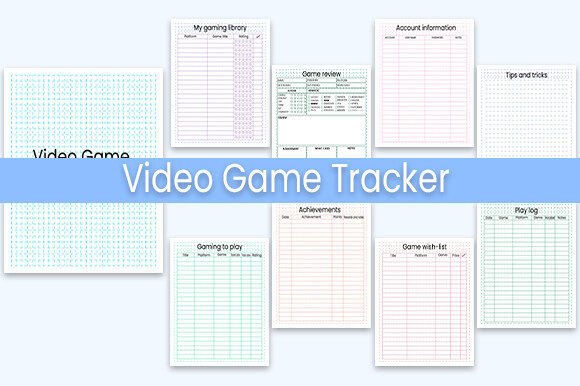 Video Game Tracker Graphics for KDP Interiors