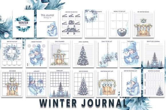 Winter Journal Graphics for Kdp Interiors