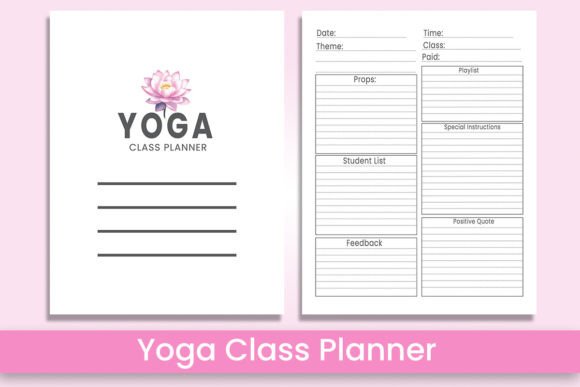 Yoga Class Planner Graphics for KDP Interiors